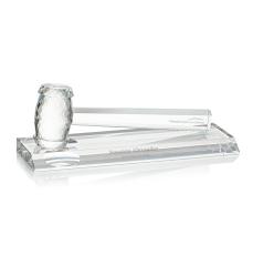 Optical Gavel Unique on Base Crystal Trophy - Patriotic and Government Awards 