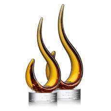 Amber Schneider Flame Glass Trophy - Glass Trophies