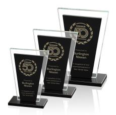 Braun Black Rectangle Crystal Trophy - Crystal Trophies