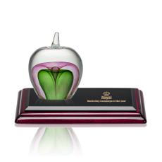 McCracken Apple Apples on Rosewood Base Glass Trophy - Glass Trophies