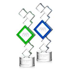 Miles Deep Etch Unique Crystal Trophy - Crystal Trophies