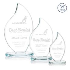 Teague Clear Flame Crystal Trophy - Crystal Trophies