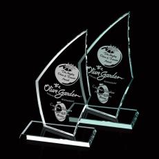 Curved Driscoll  Peaks Glass Trophy - Crystal Trophies