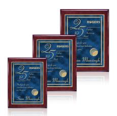 Shepherd Meredith Plaque - Rosewood/Blue - Wall Plaque Awards