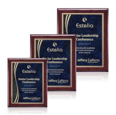 Enriquez Meredith Plaque - Rosewood/Blue - Wall Plaque Awards