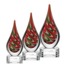 Richmond Clear Tear Drop Glass Trophy - Glass Trophies