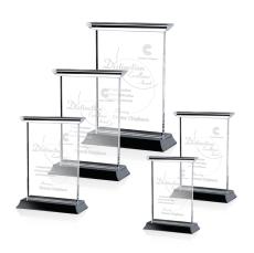 Isaac Black (Vertical) Rectangle Crystal Trophy - Crystal Trophies