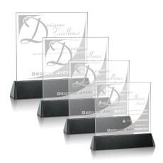 Holliday Square Black Square / Cube Crystal Trophy - Crystal Trophies
