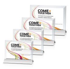 Boswell Full Color Silver/Horizontal Rectangle Crystal Trophy - Custom Trophies