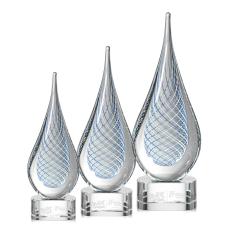Greene Clear Tear Drop Glass Trophy - Art Glass Trophies