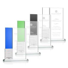 Valle Perpetual Silver Rectangle Crystal Trophy - Crystal Trophies