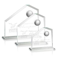 Morgan Golf Clear Peaks Crystal Trophy - Crystal Golf Trophies