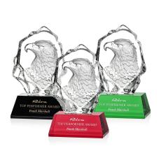 Reece Eagle Head Animals Crystal Trophy - Patriotic and Government Awards 
