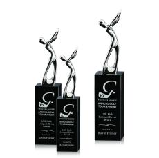 Clement Golf Black Crystal Trophy - Premium Metal Trophies