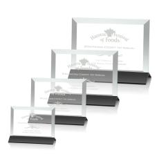 Boswell Jade/Black (Horizontal) Rectangle Glass Trophy - Glass Trophies