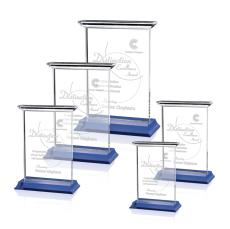 Isaac Blue (Vertical) Rectangle Crystal Trophy - Crystal Trophies