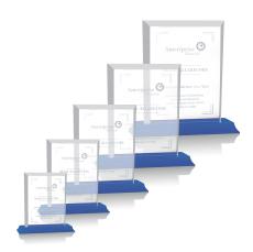 Villa on Carroll Blue Rectangle Crystal Trophy - Crystal Trophies