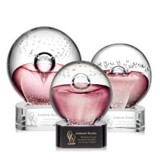 Carrasco on Half Round Base Clear Globe Glass Trophy - Glass Trophies