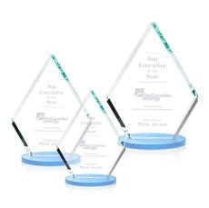 Curry Sky Blue Crystal Trophy - Crystal Trophies
