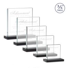 Landers Black Square / Cube Crystal Trophy - Crystal Trophies