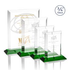 Hinton Green Rectangle Crystal Trophy - Crystal Trophies