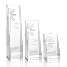 Brien Deep Etch Towers Crystal Trophy - Crystal Trophies