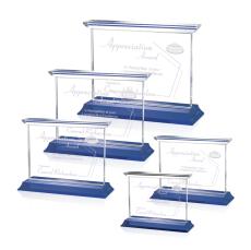 Isaac Blue (Horizontal) Rectangle Crystal Trophy - Crystal Trophies