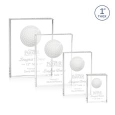 Louis Golf Rectangle Crystal Trophy - Trophies