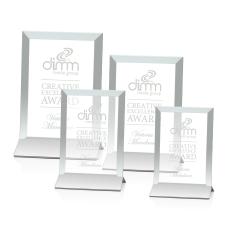 Boswell Jade/Silver (Vertical) Rectangle Glass Trophy - Glass Trophies