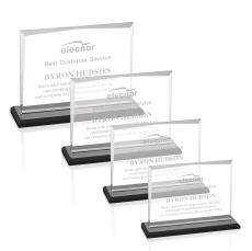 Kaplan Black Rectangle Crystal Trophy - Crystal Trophies