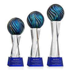 McCray Globe on Saldana Crystal Base Glass Trophy - Art Glass Trophies