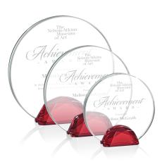 Duffy Red Circle Crystal Trophy - Crystal Trophies
