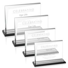 Leyva Black Rectangle Crystal Trophy - Crystal Trophies