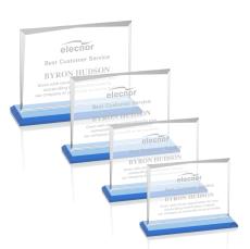 Kaplan Sky Blue Rectangle Crystal Trophy - Crystal Trophies