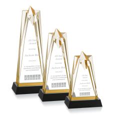 Hammer Star On Base Gold Acrylic Trophy - Trophies