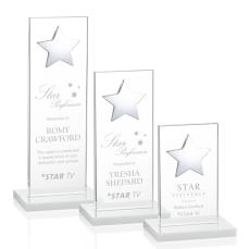 Zuniga Star White/Silver Rectangle Crystal Trophy - Trophies