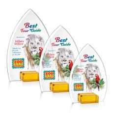 Porter Full Color Amber Peaks Crystal Trophy - Crystal Trophies