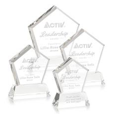 Costa on Base Clear Polygon Crystal Trophy - Crystal Trophies