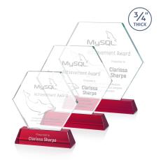 Colvin Red Polygon Crystal Trophy - Crystal Trophies