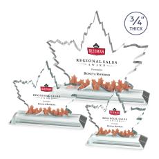 Sargent Leaf Full Color Starfire Unique Crystal Trophy - Crystal Trophies