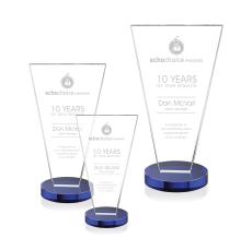 Reeves Blue Polygon Crystal Trophy - Crystal Trophies