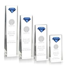 Stone Diamond Sapphire Towers Crystal Trophy - Crystal Trophies