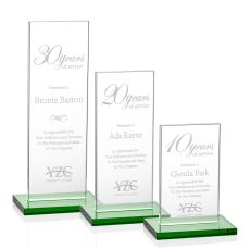 Riggs Green Rectangle Crystal Trophy - Crystal Trophies