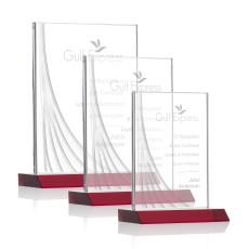 Goldstein Liquid Red Rectangle Crystal Trophy - Crystal Trophies