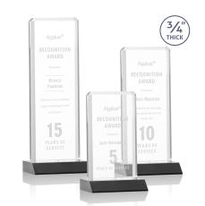 Stubbs Black Rectangle Crystal Trophy - Crystal Trophies