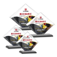 Latham Full Color Black Crystal Trophy - Crystal Trophies
