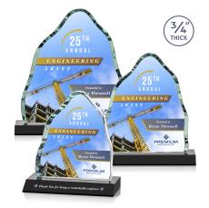 Hobbs Full Color Black Crystal Trophy - Crystal Trophies