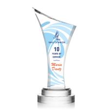 Chaney Full Color Crystal Trophy - Custom Trophies