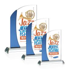 Sears Full Color Blue Peaks Crystal Trophy - Crystal Trophies