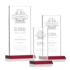 Stanley Red Rectangle Crystal Trophy - Crystal Trophies